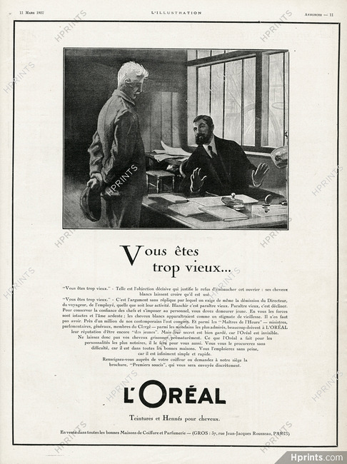 L'Oréal 1922 Vous êtes trop vieux
