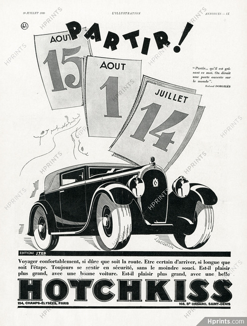 Hotchkiss 1930 Roland Dorgelès Quote, Jean Jacquelin
