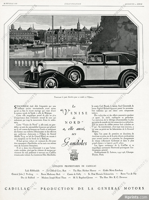 Cadillac 1929 Stockholm, Norrbro, Venise du Nord