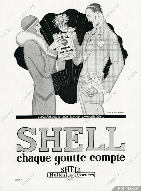 Shell 1929 Echange de bons procédés, René Vincent