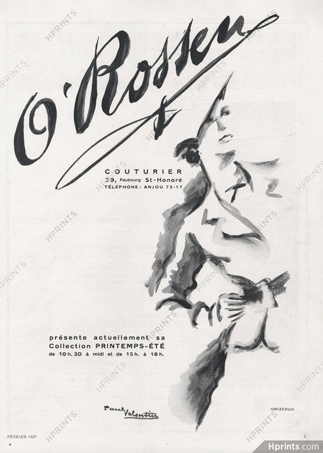 O'Rossen (Couture) 1937 Paul Valentin
