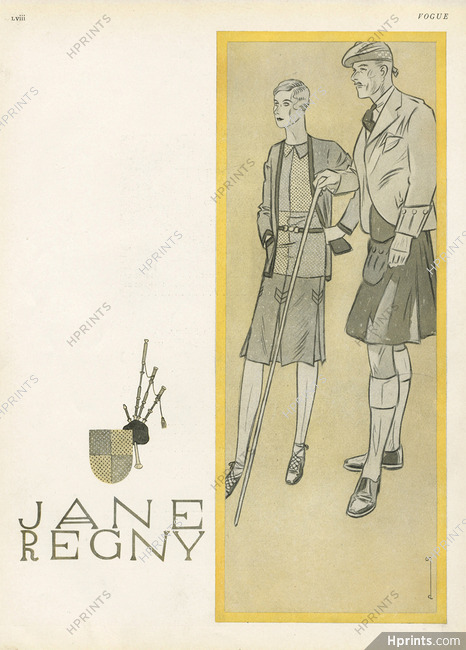 Jane Regny 1929 Ernst Dryden Scottish Sport Fashion Illustration