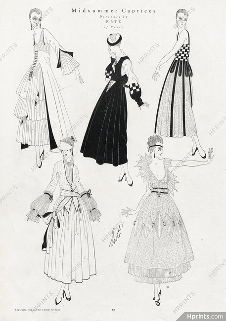 Midsummer Caprices, 1916 - Erté Fashion Illustration