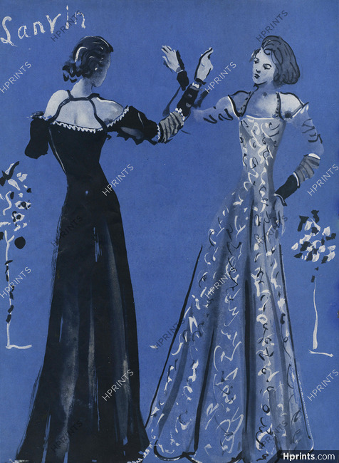 Jeanne Lanvin 1937 Evening Gown, Christian Bérard