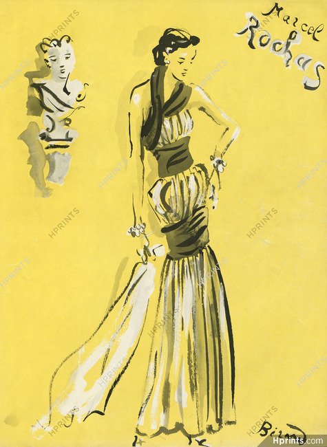 Marcel Rochas 1937 Evening Gown, Christian Bérard