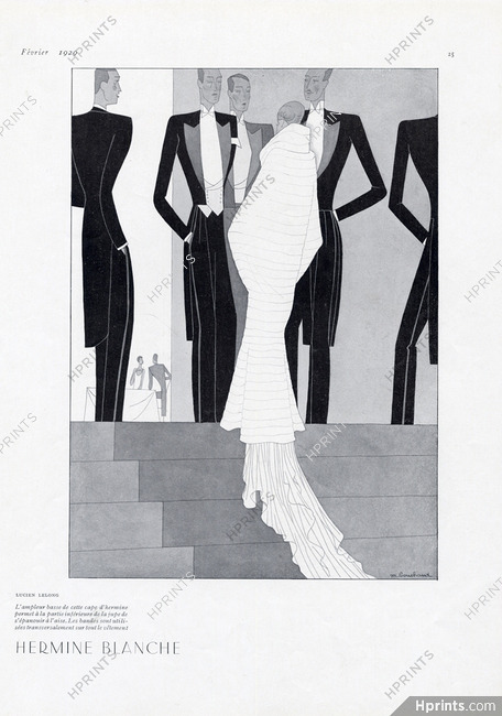 Lucien Lelong 1929 Evening Fur Cape, Hermine, Michel Bouchaud