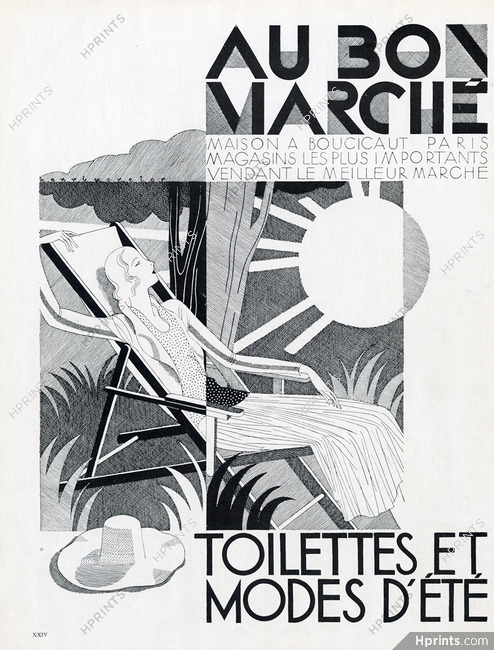 Au Bon Marché 1930 Henri Mercier, deck chair