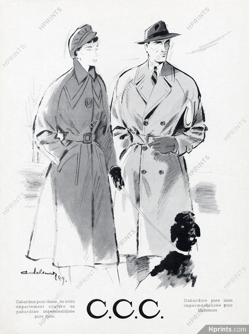 C.C.C 1949 Alexis Delmar, Raincoat, Poodle