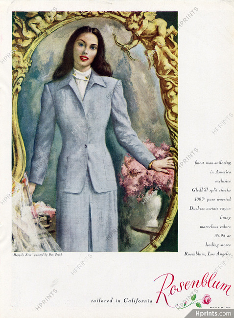 Rosenblum (Couture) 1947 "Happily Ever" painted by Ben Stahl, suit