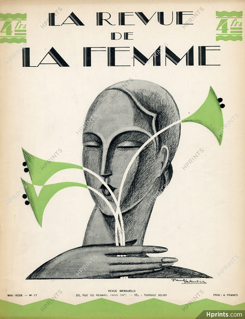 Paul Valentin 1928 La Revue de la Femme Cover, Art Deco