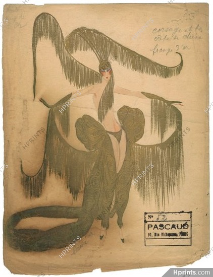 José de Zamora 1923 "Reine de l'Or", Le Palace, Original Costume Design, Chorus Girl