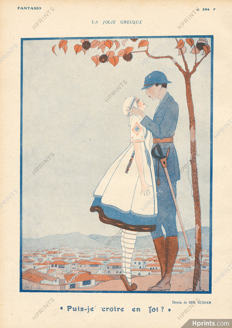 Ben Sussan 1917 The Attractive Greek Woman, Love, Soldier