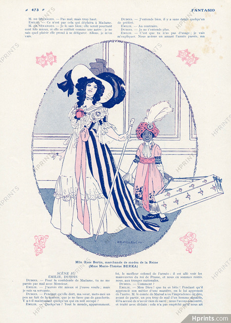 Mlle Rose Bertin, Marchande de modes de la Reine 1912 (Mme Marie-Thérèse Berka), Umberto Brunelleschi