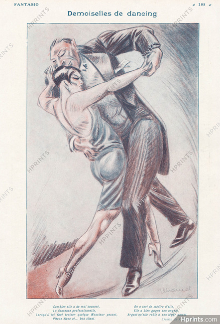 Chancel 1928 "Demoiselles de Dancing" Tango Dancers