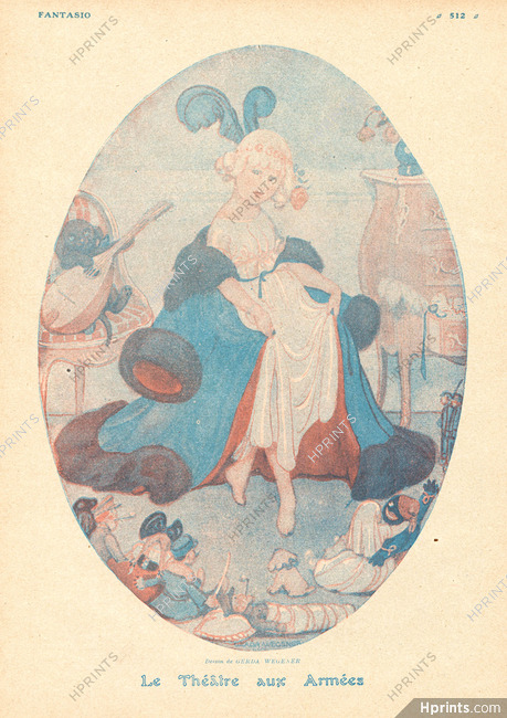 Gerda Wegener 1917 ''Le Théâtre aux armées'' Little Girl & Doll