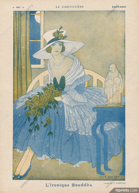 Fabius Lorenzi 1916 Elegant Parisienne, L'Ironique Bouddha
