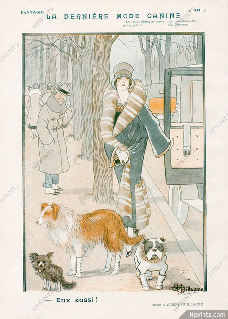 Albert Guillaume 1925 Dogs French Bulldog Elegant Parisienne