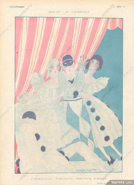Jean Le Seyeux 1920 Harlequin, Pierrot & Colombine