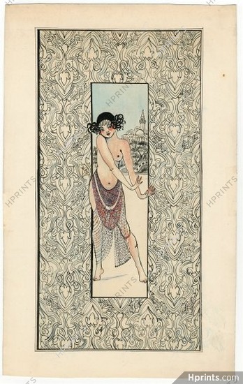 Saint Maurice 1920s, Original Costume Design, Oriental Dancer, Topless
