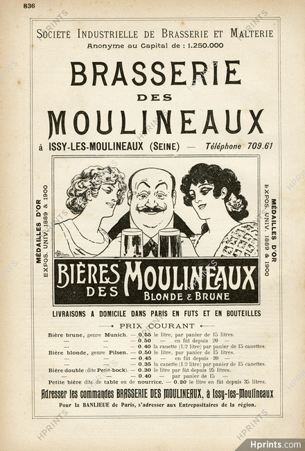 Brasserie des Moulineaux (Bières) 1900 Albert Guillaume