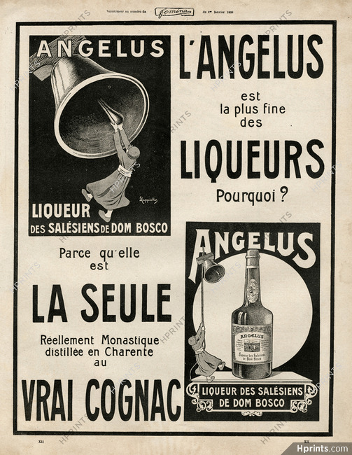 Angelus (Cognac) 1909 Liqueur des Salésiens de Dom Bosco, Leonetto Cappiello