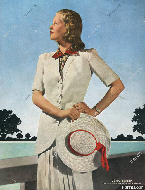 Véra Boréa 1938 Summer Suit, tailleur en toile d'Irlande