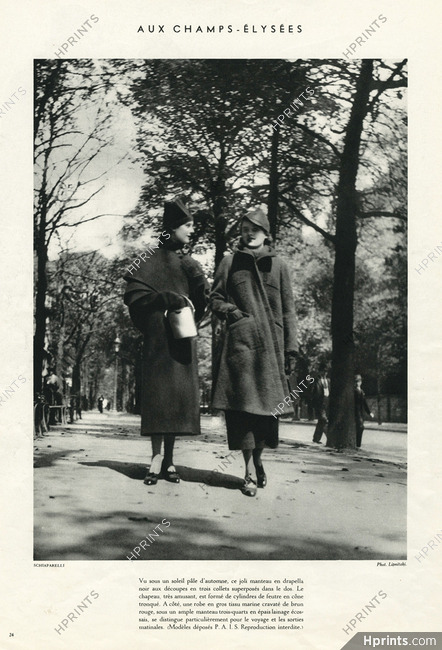 Schiaparelli 1934 Coats, Photo Boris Lipnitzki
