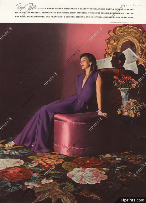 Germaine Monteil (Couture) 1940 Dinner Dress, Photo George Hoyningen-Huene