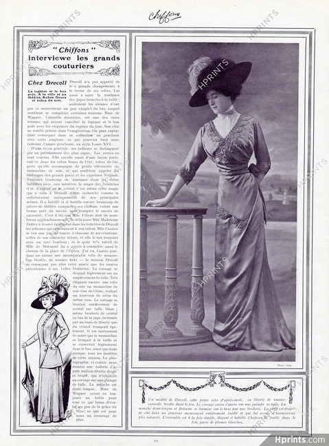 Drecoll 1910 Interview, Afternoon dress, Photo Félix