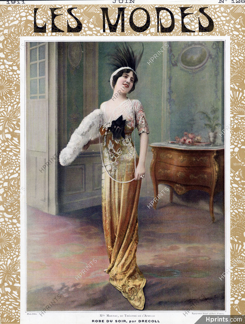 Drecoll 1911 Mlle Marnac, Evening Dress, Photo Félix