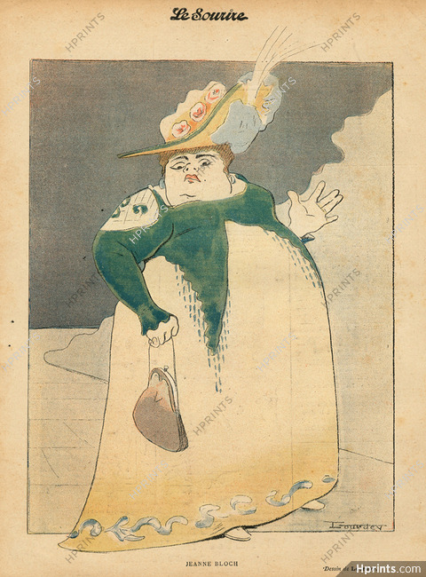Lourdey 1900 Jeanne Bloch, Caricature