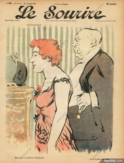 Hermann-Paul 1900 "Receptions" Mme et Mr Labanque, Banker