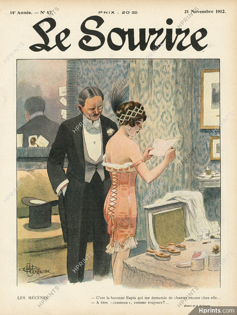 Albert Guillaume 1912 "Les Mécènes", Singer, Lodge artist