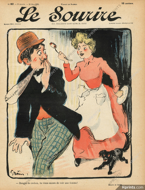 Jules Alexandre Grün 1901 Scène de ménage, Domestic scene, Lipstick