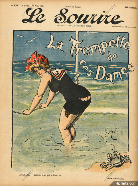 Henry Gerbault 1905 "La Trempette de ces Dames" Bathing Beauty