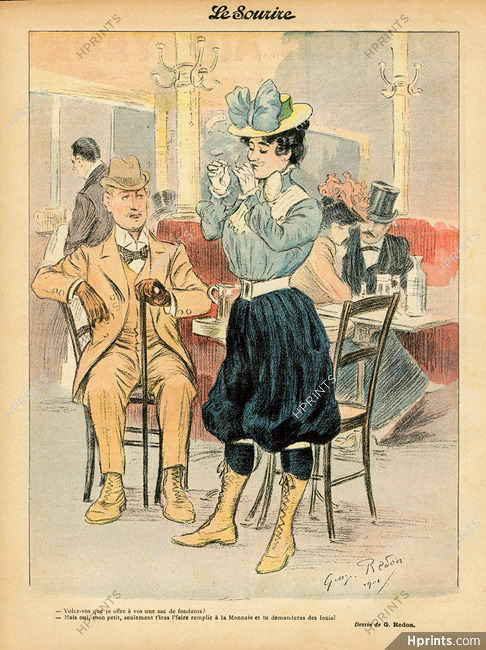 Georges Redon 1901 Elegant Man, Prostitute, Restaurant