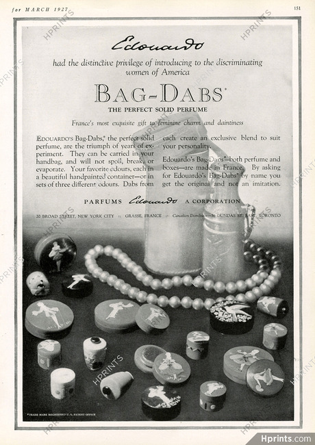 Edouardo (Perfumes) 1927 Bag-Dabs