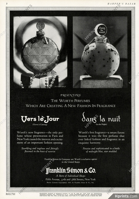Worth (Perfumes) 1927 Dans La Nuit, Vers Le Jour, Paul Outerbridge