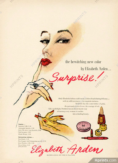 Elizabeth Arden (Cosmetics) 1950 Lipstick, Nail Polish