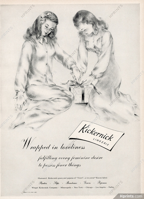 Kickernick (Lingerie) 1945 Nightgown, Pajamas