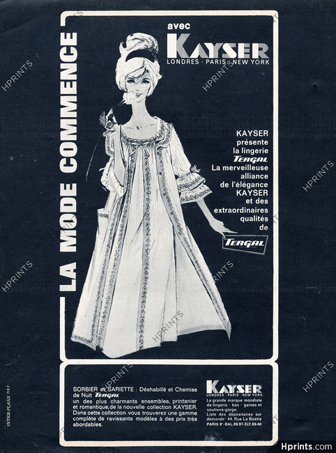 Kayser (Lingerie) 1963 Nightgown