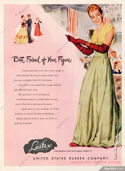 Filés Lastex, Rubber Company 1946 Evening Gown