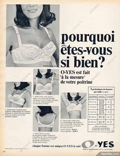 O-Yes - Ets Alto 1967 "Calin", Brassiere