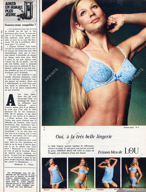 Lou 1970 "Frisson bleu" Brassiere