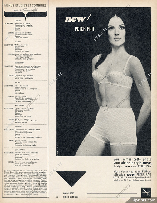 Peter Pan (Lingerie) 1967 Brassiere, Panties