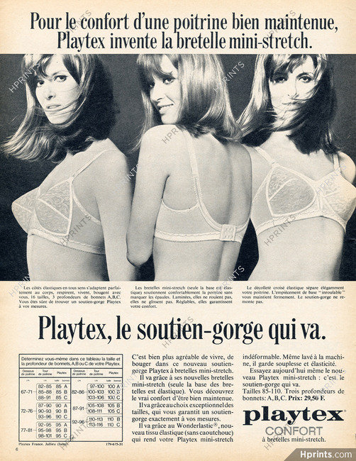 1954 vintage brassiere AD for PLAYTEX LIVING BRA contour control 072521 