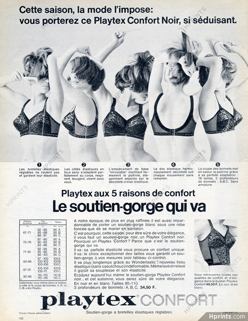 Playtex 1967 Brassiere, Bustier — Advertisement