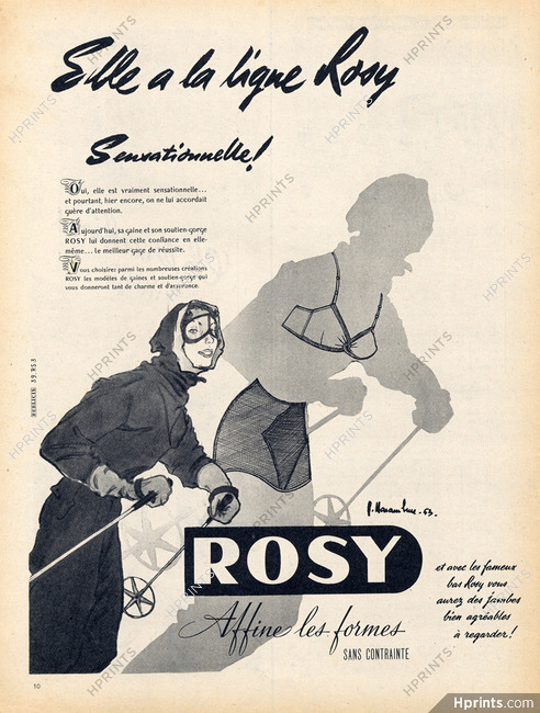 Rosy (Lingerie) 1953 Jc. Haramboure, Skiing
