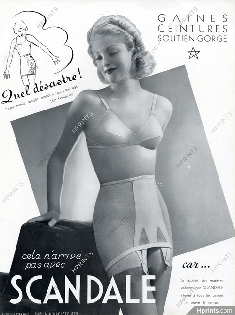 Scandale 1938 Girdle, Brassiere, Photo G. Marant