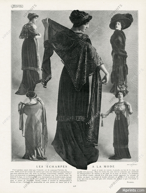 Les Écharpes à la Mode 1910 Scarves, Phot. d'Art Femina